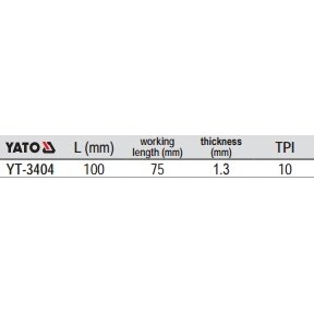 Pjūkliukas siaurapjūkliui 5vnt. 10TPI / 2.5mm (švaraus pjovimo, medis) (YT-3404) 3