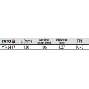 Pjūkliukai siaurapjūkliui 5vnt, 10~5TPI / 2.4~5.0mm (universalūs) (YT-3417) 2