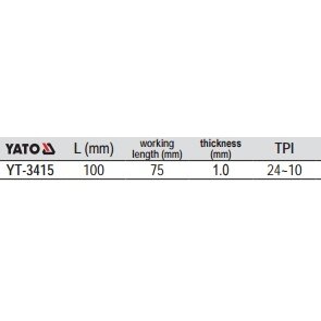 Pjūkliukai siaurapjūkliui 5vnt, 24~10TPI / 1.2 ~2.6mm (metalui, aliuminiui) (YT-3415) 2