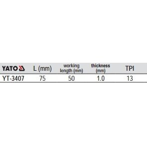 Pjūkliukas siaurapjūkliui 5vnt. 13TPI /2mm (medis) (YT-3407) 2