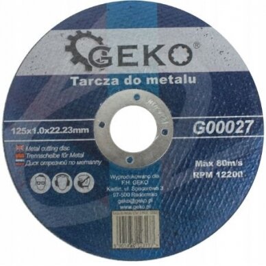 Pjovimo diskas metalui | 125x1.0x22,23 (SK00027)