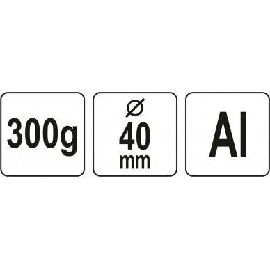 Plaktukas aliuminis | 40 mm / 300g (YT-45281) 2