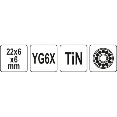 Plytelių pjovimo ratukas / guolis | 22 x 6 x 6 mm | TiN (YT-37151) 2
