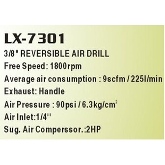 Pneumatinis gręžtuvas | 1,5 - 10 mm (LX-7301) 1