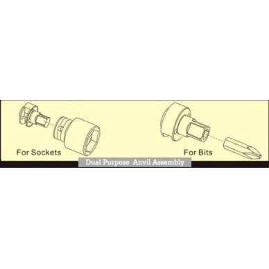 Pneumatinė rankena galvutėms | 10 mm (3/8") | 1/4" (6.3 mm) antgaliams | su rinkiniu (PARW38KIT) 3