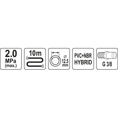 Pneumatinė žarna | Hybrid | 12,5 mm x 10 m (YT-24236) 2