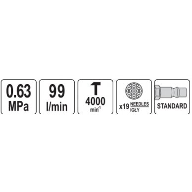 Pneumatinis plaktukas adatinis | 19 adatų (YT-09912) 4