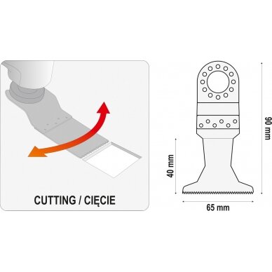 Priedas daugiafunkciniam įrankiui | BIM-TIN | 90 mm / 65 mm (YT-34703) 3