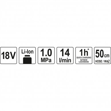 Pripūtimo pistoletas YATO YT-82895 | Li-ion | 18V | 1.0MPA | be akumuliatoriaus 7