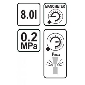 Purkštuvas su manometru | 8 l (89520) 2