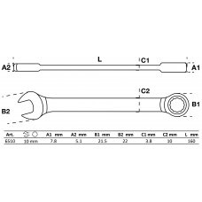 Raktas kombinuotas terkšlinis | 10 mm (6510)