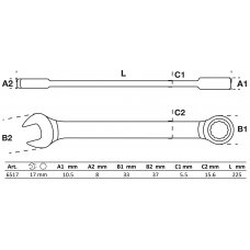 Raktas kombinuotas terkšlinis | 17 mm (6517)