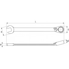 Raktas su terkšle reversinis | 12 mm (YT-1655)