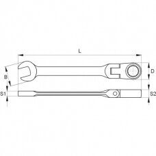 Raktas su terkšle vartoma galvute 11 mm (YT-1677)