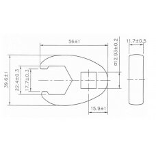 Raktas varnos koja | 12,5 mm (1/2") | 22 mm (1757-22)