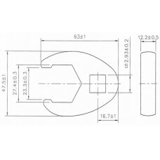 Raktas varnos koja | 12,5 mm (1/2") | 27 mm (1757-27)