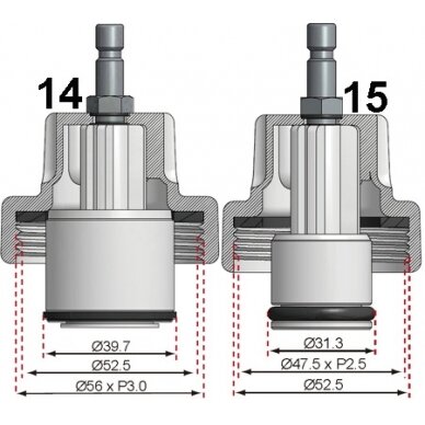 Radiatoriaus slėgio ir aušinimo sistemos testeris | 18 vnt. (8027) 15