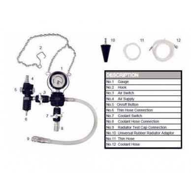 Radiatoriaus slėgio ir aušinimo sistemos testeris | 28 vnt. (SK2112) 4