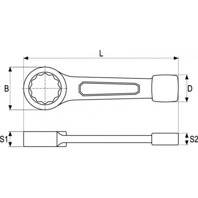 Raktas smūginis kilpinis | 24 mm (YT-1601) 1