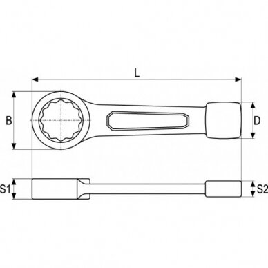 Raktas smūginis kilpinis | 30 mm (YT-1603) 1