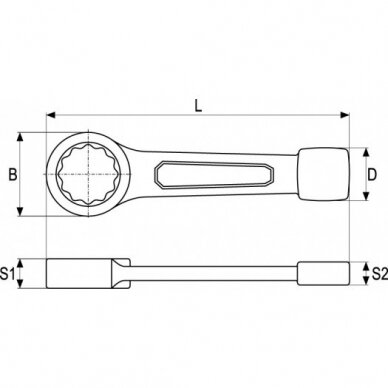 Raktas smūginis kilpinis | 50 mm (YT-1609) 1