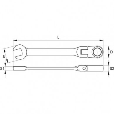 Raktas su terkšle vartoma galvute 15 mm (YT-1681) 1