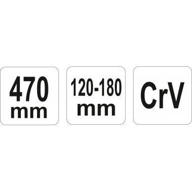 Raktas užmetamas šarnyrinis Cr-V, 120-180 mm (YT-01674) 2
