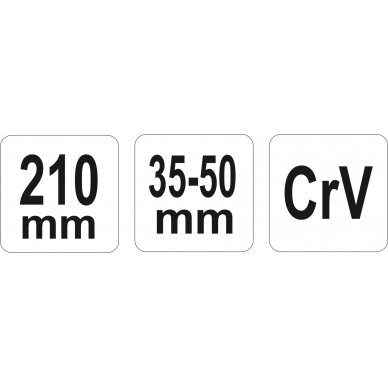 Raktas užmetamas šarnyrinis Cr-V, 35-50 mm (YT-01671) 2