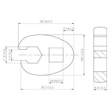 Raktas "varnos koja" | 10 mm (3/8") | 11 mm (1756-11) 2