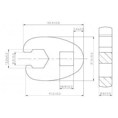 Raktas "varnos koja" | 10 mm (3/8") | 13 mm (1756-13) 2