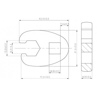 Raktas "varnos koja" | 10 mm (3/8") | 13 mm (1756-13) 4