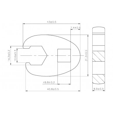 Raktas "varnos koja" | 10 mm (3/8") | 14 mm (1756-14) 2