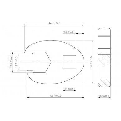 Raktas "varnos koja" | 10 mm (3/8") | 15 mm (1756-15) 2