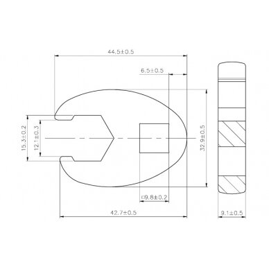 Raktas "varnos koja" | 10 mm (3/8") | 15 mm (1756-15) 4