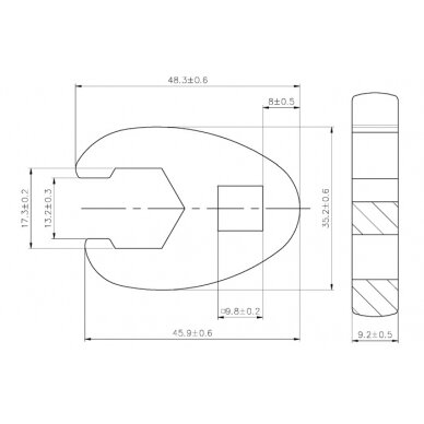 Raktas "varnos koja" | 10 mm (3/8") | 17 mm (1756-17) 4