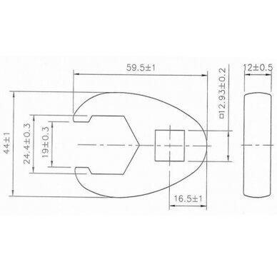 Raktas varnos koja | 12,5 mm (1/2") | 24 mm (1757-24) 1