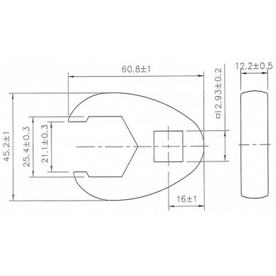 Raktas varnos koja | 12,5 mm (1/2") | 25 mm (1757-25) 2