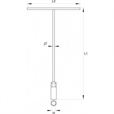 Rankena su galvute T- tipo 310х200mm, 8mm (YT-1571) 1