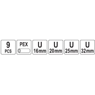 Rankinis hidraulinis presas | PEX U/TH16-32 | vamzdžių jungiamųjų detalių užspaudimui | 8 štampų rinkinys (YT-21759) 6