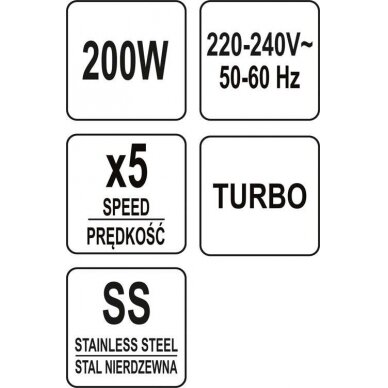 Rankinis mikseris / plakiklis | su baze | 5 greičiai | 200-250W (67781) 7