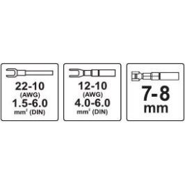 Replės laidams daugiafunkcinės 0,2-6 (22-14, 12-10, 24-10, 22-10 AWG) (YT-2313) 5