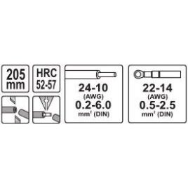 Replės laidams daugiafunkcinės 0,2-6 (22-14, 12-10, 24-10, 22-10 AWG) (YT-2313) 4