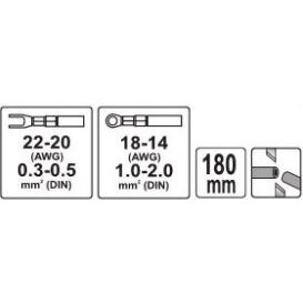 Replės 180 mm, 5 rūšių antgaliams (YT-2256) 12