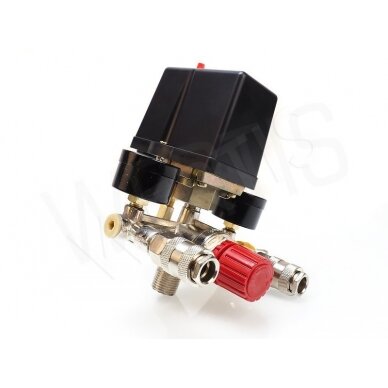 Reguliatorius kompresoriui su slėgio jungikliu ir manometrais | 380V (SK10679) 5