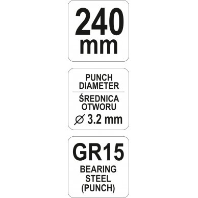 Replės apvalioms skylėms daryti | 240 mm (YT-51320) 4