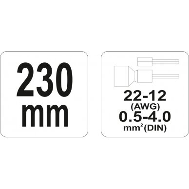 Replės jungčių užspaudimui | 0,5 - 4,0 mm² (YT-2299) 2