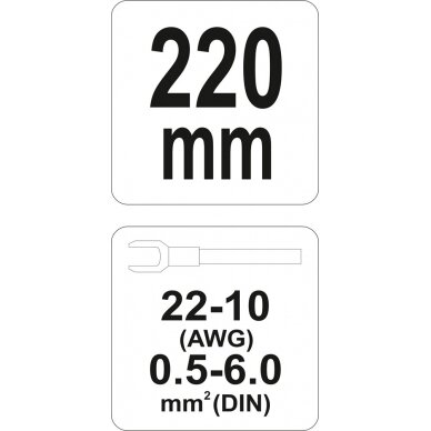 Replės jungčių užspaudimui | 0,5-6 mm ² (22-10 AWG) (YT-2302) 2