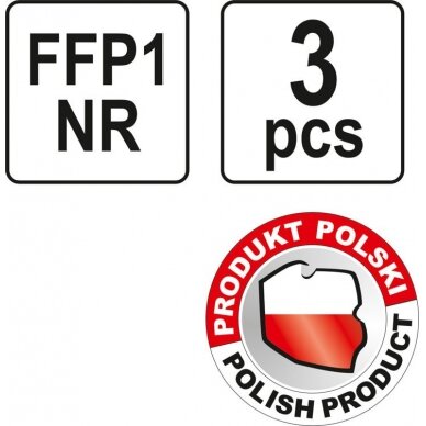 Respiratoriai FFP1/P 3 vnt. (YT-74870) 2