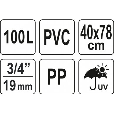 Rezervuaras lietaus vandeniui rinkti | PVC | 100 litrų (89700) 6