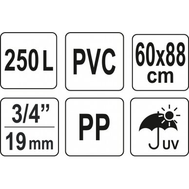 Rezervuaras lietaus vandeniui rinkti | PVC | 250 litrų (89702) 6